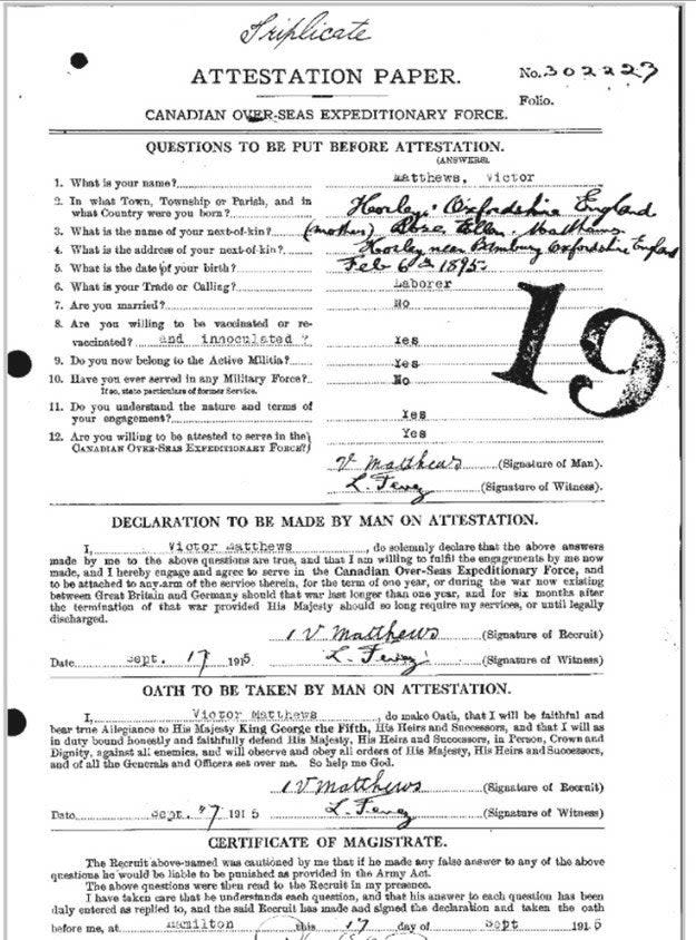 <div><p>"I inherited my great-great-grandfather's attestation form from when he joined the first World War."</p><p> —<a href="https://www.buzzfeed.com/taylorg483c5cab7" rel="nofollow noopener" target="_blank" data-ylk="slk:taylorg483c5cab7;elm:context_link;itc:0;sec:content-canvas" class="link ">taylorg483c5cab7</a></p></div><span><a href="https://www.buzzfeed.com/taylorg483c5cab7" rel="nofollow noopener" target="_blank" data-ylk="slk:buzzfeed.com;elm:context_link;itc:0;sec:content-canvas" class="link ">buzzfeed.com</a></span>