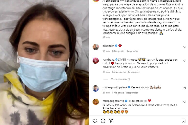 El posteo de Silvina Luna desde la clínica (Foto: Instagram @silvinalunaoficial)