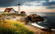 <p>George Washington called for the construction of the <a rel="nofollow noopener" href="https://portlandheadlight.com/" target="_blank" data-ylk="slk:Portland Head Light;elm:context_link;itc:0;sec:content-canvas" class="link ">Portland Head Light</a> in 1787, and also established a $1,500 fund for the project. Whale oil lamps were originally used to light the beacon, but a Fresnel lens was later installed. Today, youll find an aero beacon in its place.</p>