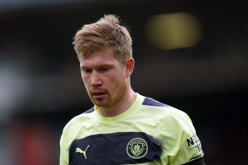 Kevin De Bruyne missed Manchester City’s training session prior to their Champions League game at RB Leipzig (Tim Goode/PA) (PA Wire)