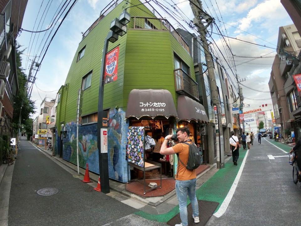 David McElhinney taking a photo of japanese street