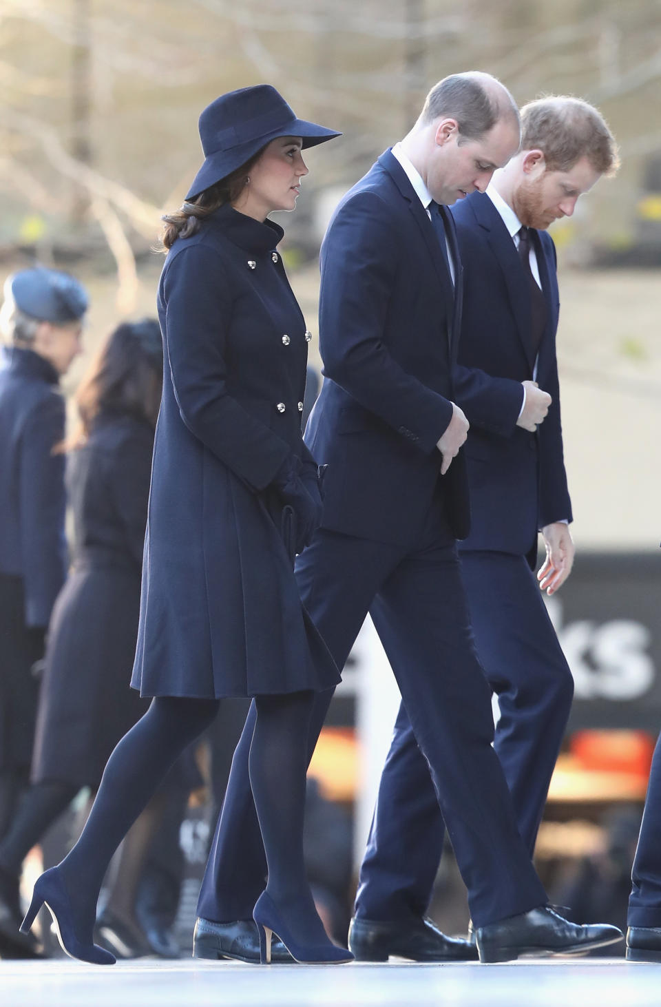 Kate chose a suitably sombre look for the sad occasion [Photo: Getty]