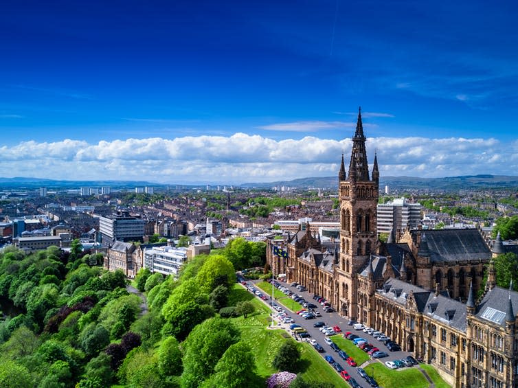 <span class="caption">Universities need to take steps to live up to their liberal reputations.</span> <span class="attribution"><a class="link " href="https://www.shutterstock.com/image-photo/aerial-view-glasgow-scotland-uk-644108704?src=tPCsPpkTfAYOkFS-poFIww-1-0&studio=1" rel="nofollow noopener" target="_blank" data-ylk="slk:CappaPhoto/Shutterstock.com;elm:context_link;itc:0;sec:content-canvas">CappaPhoto/Shutterstock.com</a></span>