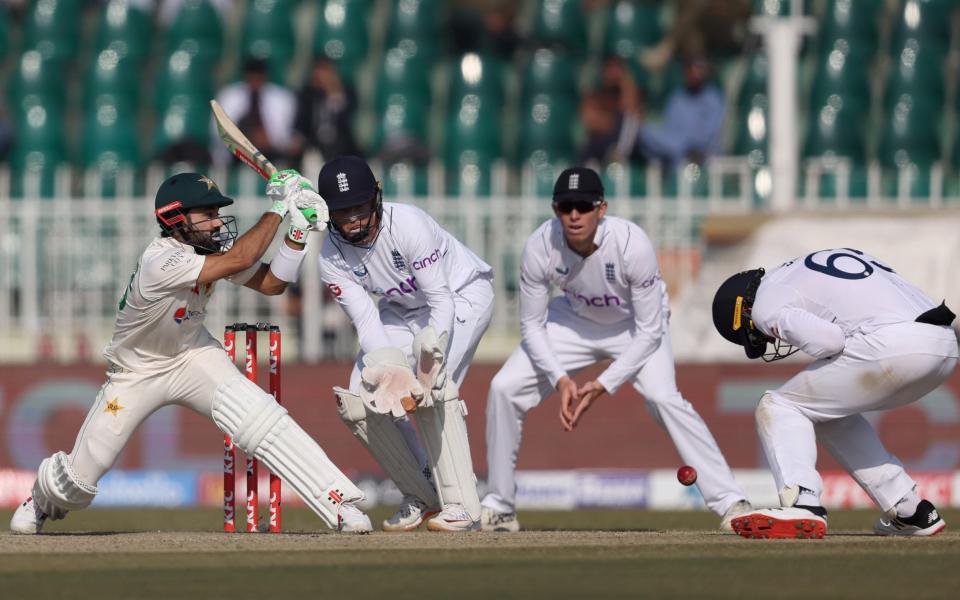 Mohammad Rizwan of Pakistan bats during day five of the First Test Match between Pakistan and England at Rawalpindi Cricket Stadium - Getty Images