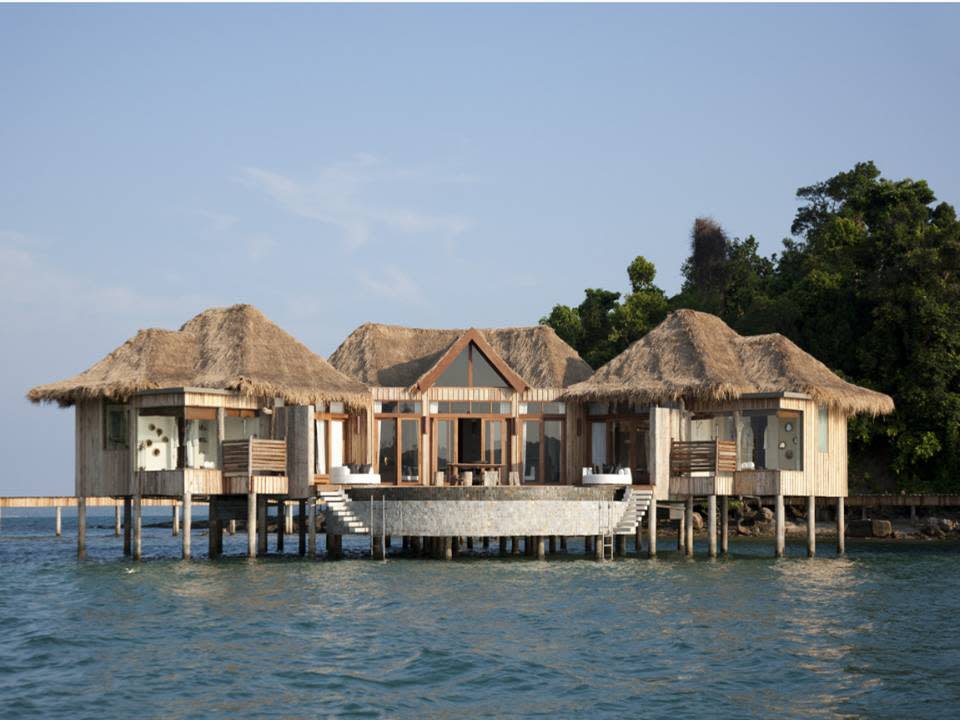 <p><b>11. Song Saa Private Island</b></p>Song Saa Private Island is located in Preah Sihanouk, Cambodia and has an average price of $1649 per night. The hotel is considered to take their guests on a tour which promises them a handful of lucky adventurers to experience in the beautiful, untouched paradise.<p>(Image source: Hotel website)</p>