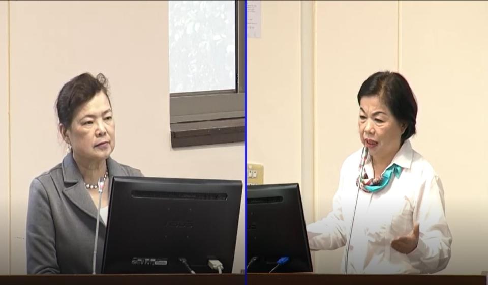經濟部長王美花24日在立法院經濟委員會回應立委質詢核二、核三廠是否延役問題。（圖：立法院議事頻道）
