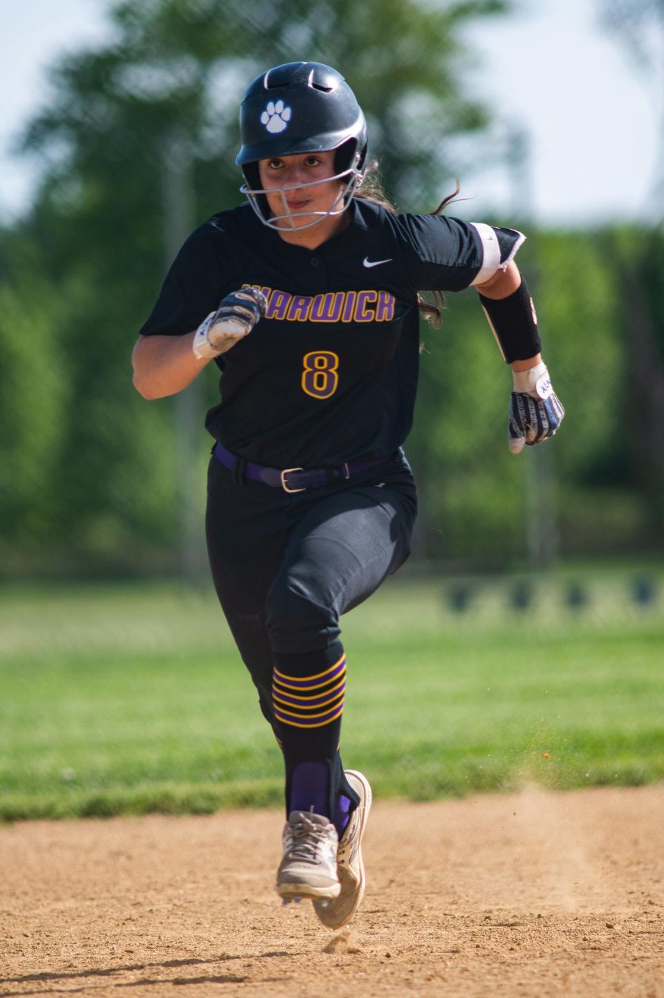 Warwick's Eva Garofalo runs to third base during the Section 9 softball game at Valley Central High School in Montgomery, NY on Wednesday, May 18, 2022. Warwick defeated Valley Central. KELLY MARSH/FOR THE TIMES HERALD-RECORD