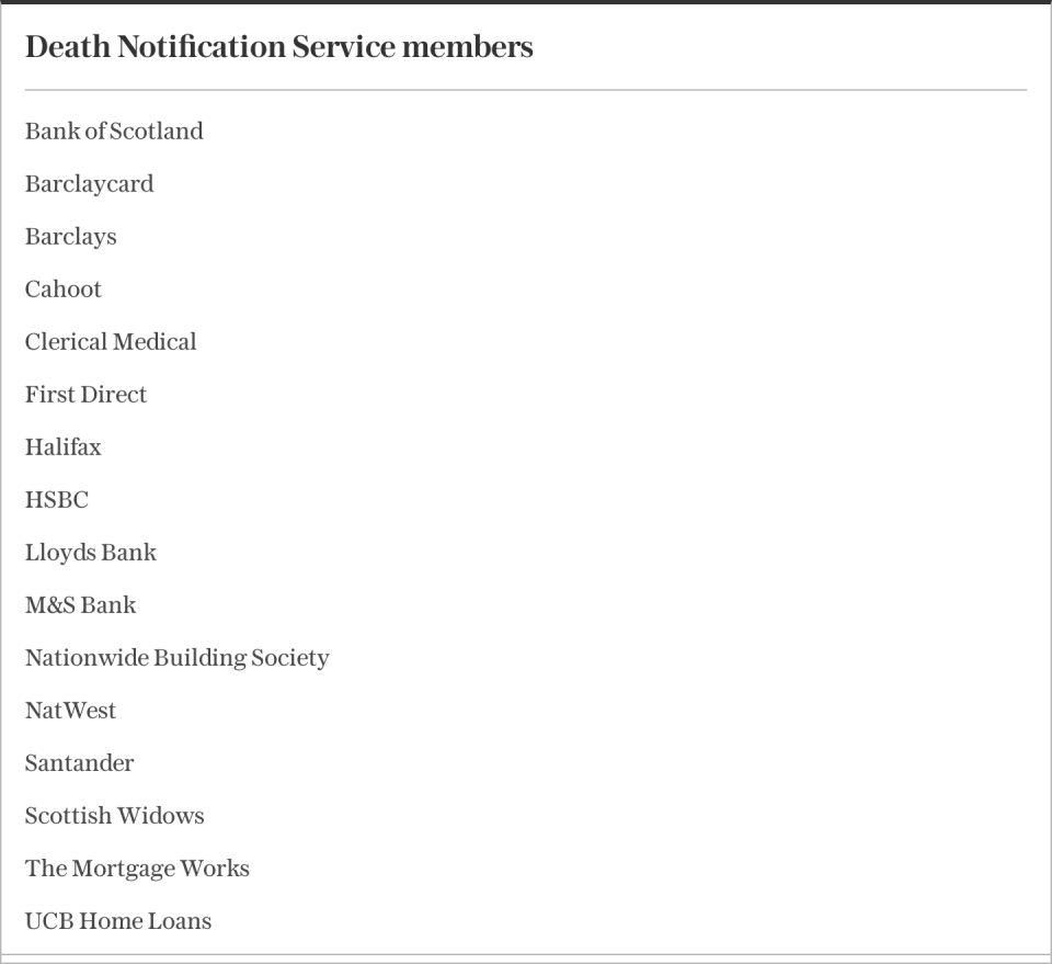 Members of the Death Notification Service