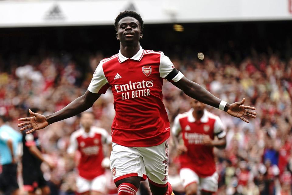 Top of the class: Bukayo Saka, superstar alumnus of Arsenal’s academy (PA)