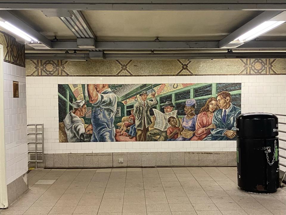 Public art in a subway station.