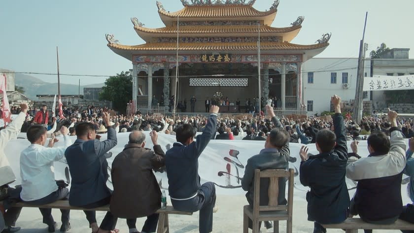 Protesters in Wukan, China in the documentary "Lost Course."