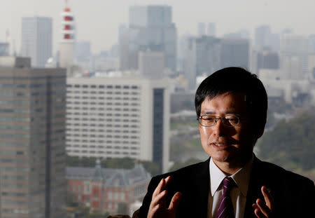 Dai-ichi Life Holdings Inc's incoming president Seiji Inagaki attends an interview with Reuters at the company's headquarters in Tokyo, Japan March 13, 2017. Picture taken March 13, 2017. REUTERS/Toru Hanai