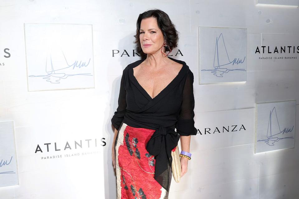 <p>Kevin Mazur/Getty</p> Marcia Gay Harden in Nassau, Bahamas in November 2023.