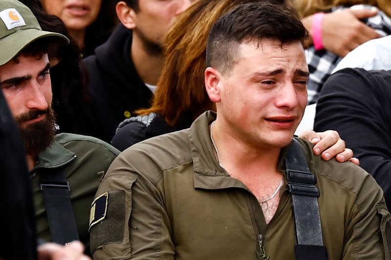 Funeral for Gal Meir Eisenkot, 25, son of Israeli cabinet minister and former military chief Gadi Eizenkot in Herzliya