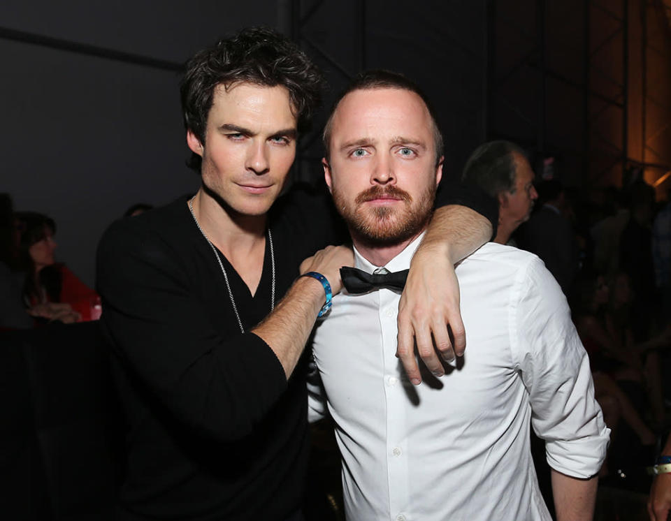 TV dudes Ian Somerhalder and Aaron Paul buddied up at the show.