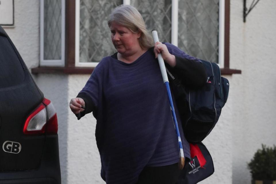 Kirsten Farage leaves the family home at Downe, Kent, after reports that her husband is sharing his London house with a French woman politician (PA)