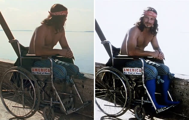 <b>Forrest Gump</b><br> ‘Forrest Gump’ took a lot of critical flak for reinterpreting American history and CGI-ing Tom Hank’s naïve Gump into iconic newsreel footage. One thing that did quietly amaze though was how animators managed to amputate able-bodied actor Gary Sinise’s legs. The answer? Very clever socks.