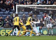 <p>West Bromwich Albion’s Hal Robson-Kanu scores his side’s second goal of the game </p>