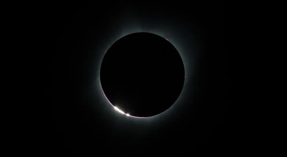 Bailey beads seen at the edge of the moon during the 2017 solar eclipse