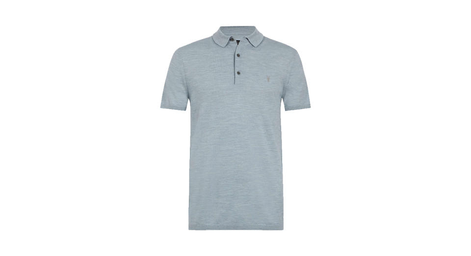 AllSaints Mode Merino Short Sleeve Polo Shirt 