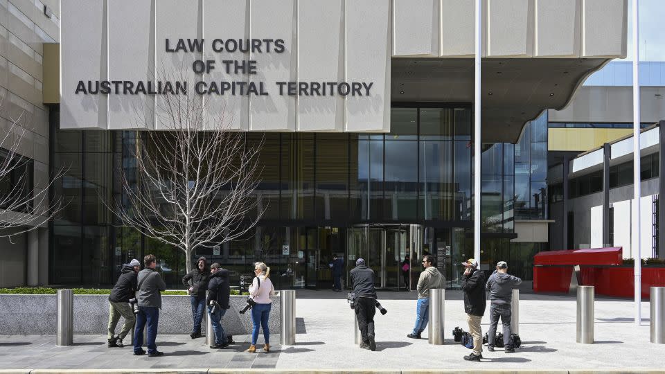 Media outside Lehrmann's rape trial in 2022 which was later abandoned after juror misconduct and not re-opened. He has consistently denied the allegations. - Martin Ollman/Getty Images