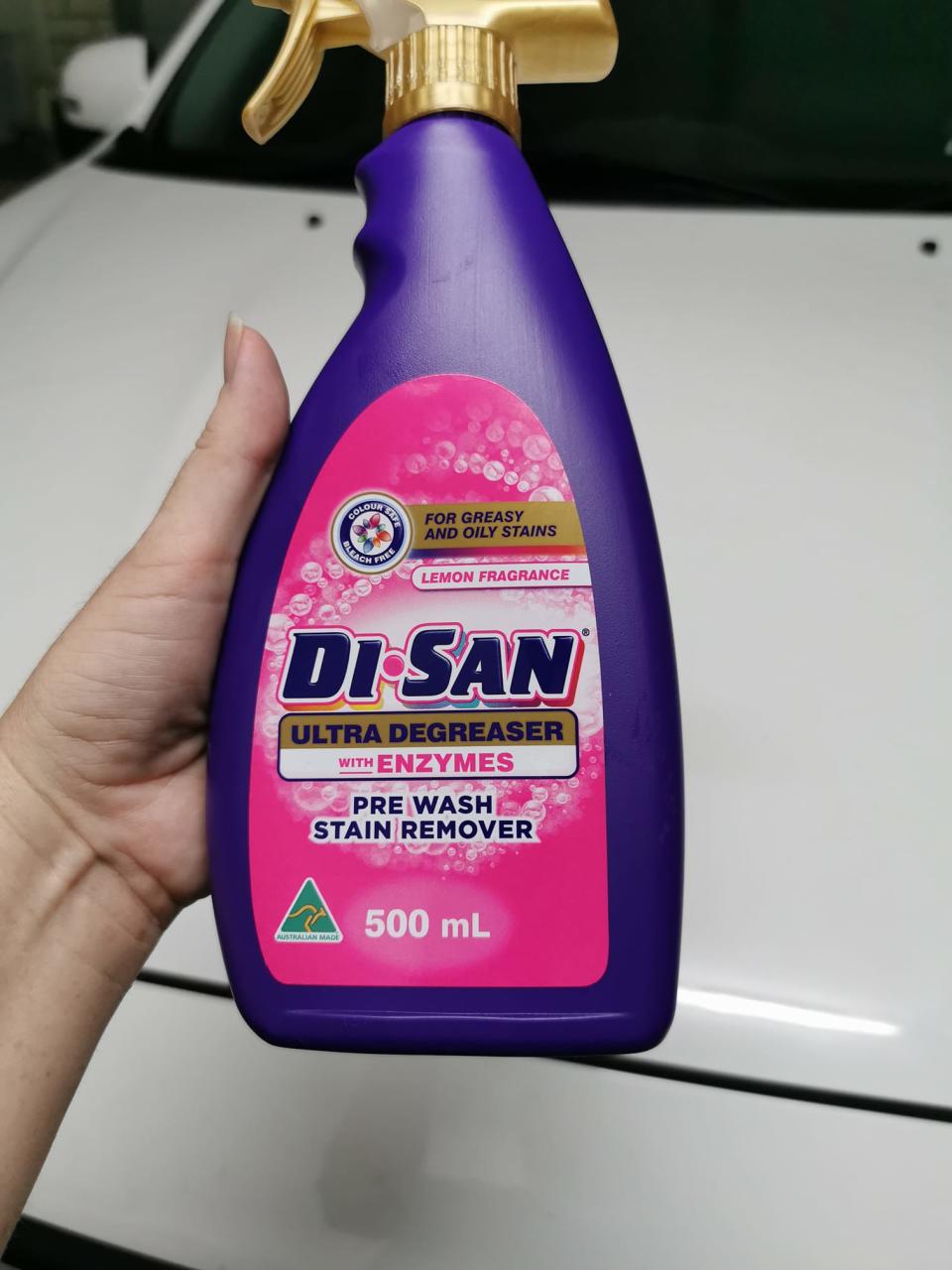 Aldi Di-San Pre Wash Stain Removal  held by mum