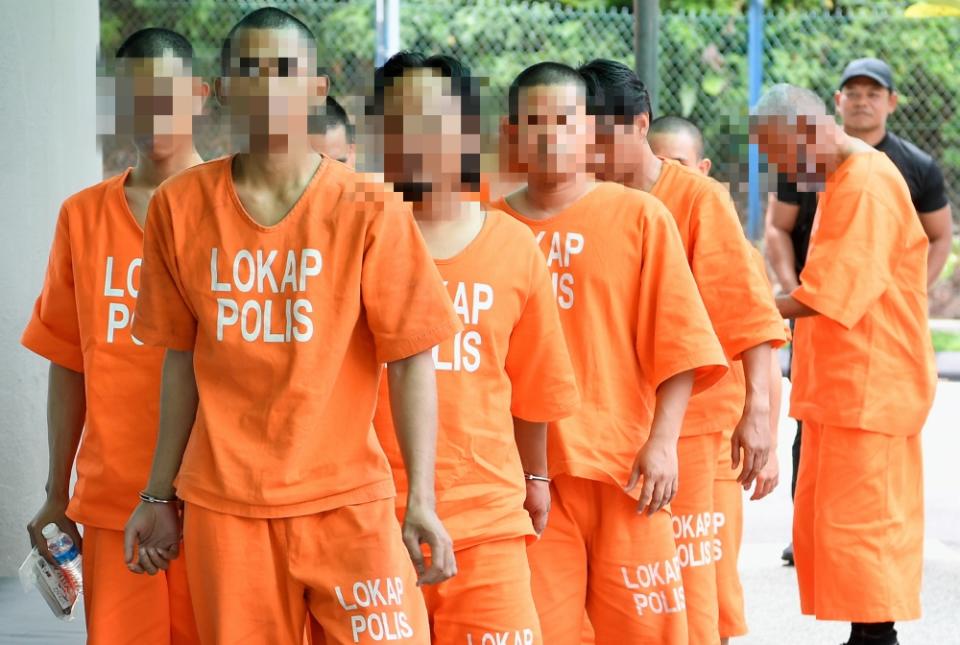 Some of the 29 individuals linked to GISBH who were remanded on September 22, 2024. — Bernama pic