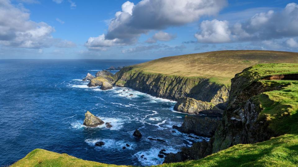 Clifftop view at Hermaness National Nature Reserve, Unst, Shetland, Shetland Islands, Scotland, UK