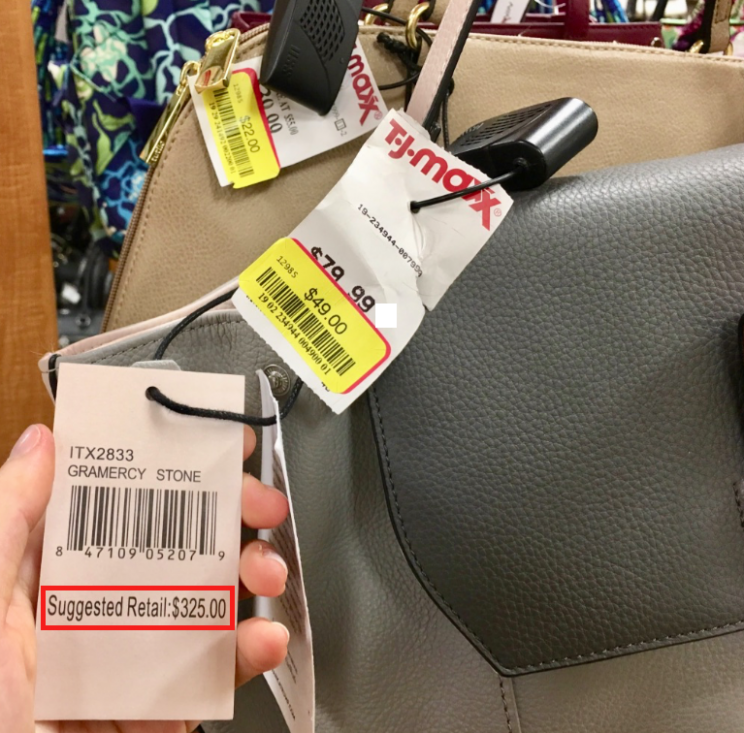 An Ivanka Trump handbag that was marked down 85% off in the clearance section of T.J. Maxx in Chelsea, NYC (Melody Hahm)