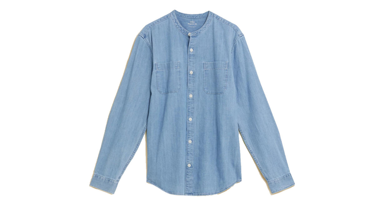 Denim Grandad Collar Shirt