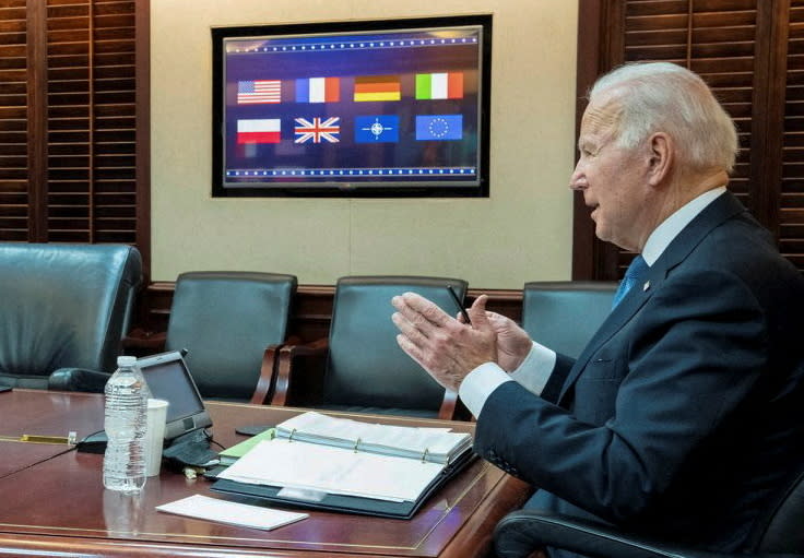 President Biden in the Situation Room of the White House.