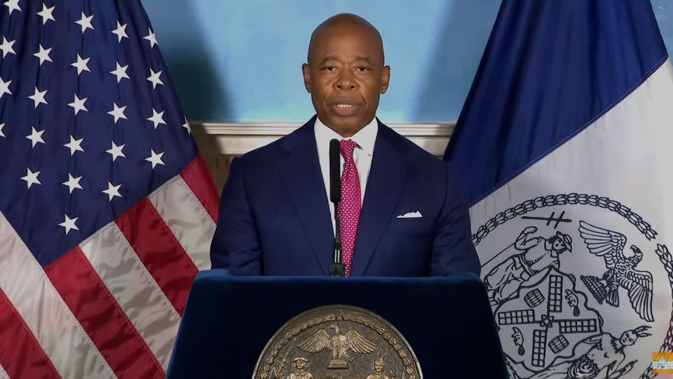 New York City Mayor Eric Adams speaks during a news conference on September 12. - New York City Mayor's Office