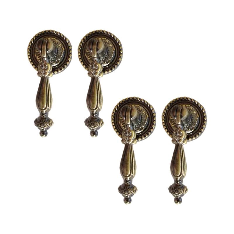 4 Pack Antique Style Bronze Metal Drawer Tear Drop Cabinet Decorative Pull Handle Knob