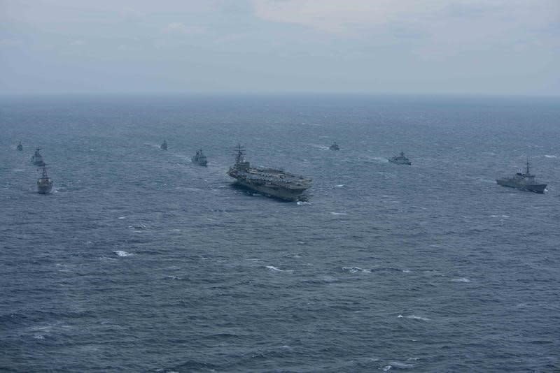 USS ronald reagan korea navy drill