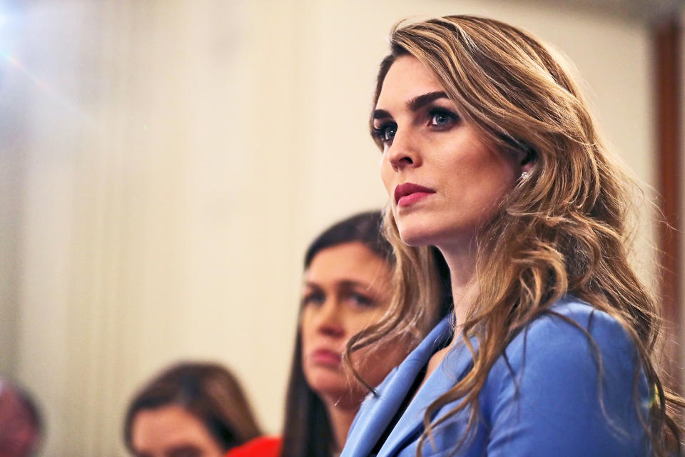 White House Communications Director Hope Hicks (right) with White House press secretary Sara Sanders. (Photo: Getty Images)