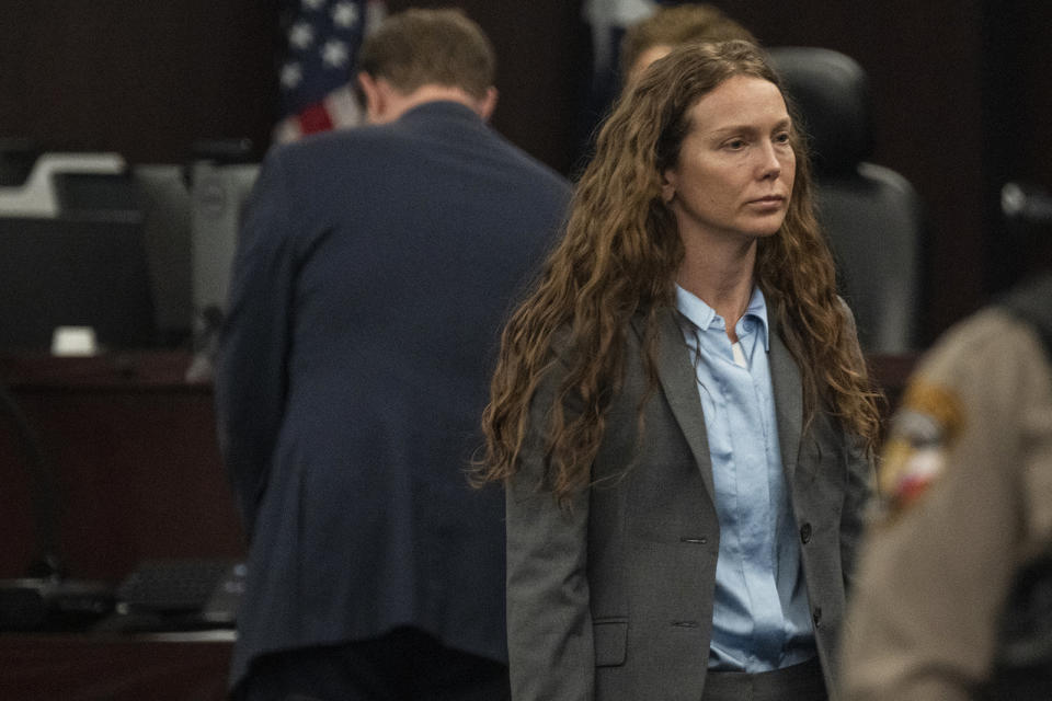 Kaitlin Armstrong leaves the courtroom after receiving a sentence of 90 years in prison for the murder of Anna "Mo" Wilson at the Blackwell-Thurman Criminal Justice Center on Friday, Nov. 17, 2023, in Austin, Texas. Armstrong was found guilty of killing Anna Moriah Wilson in May 2022. (Mikala Compton/Austin American-Statesman via AP, Pool)
