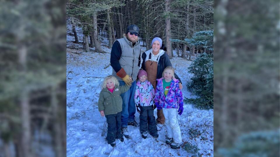 Patricia O'Donnell from southern Alberta, pictured with her husband and three daughters, says her furnace gave out during the cold snap.