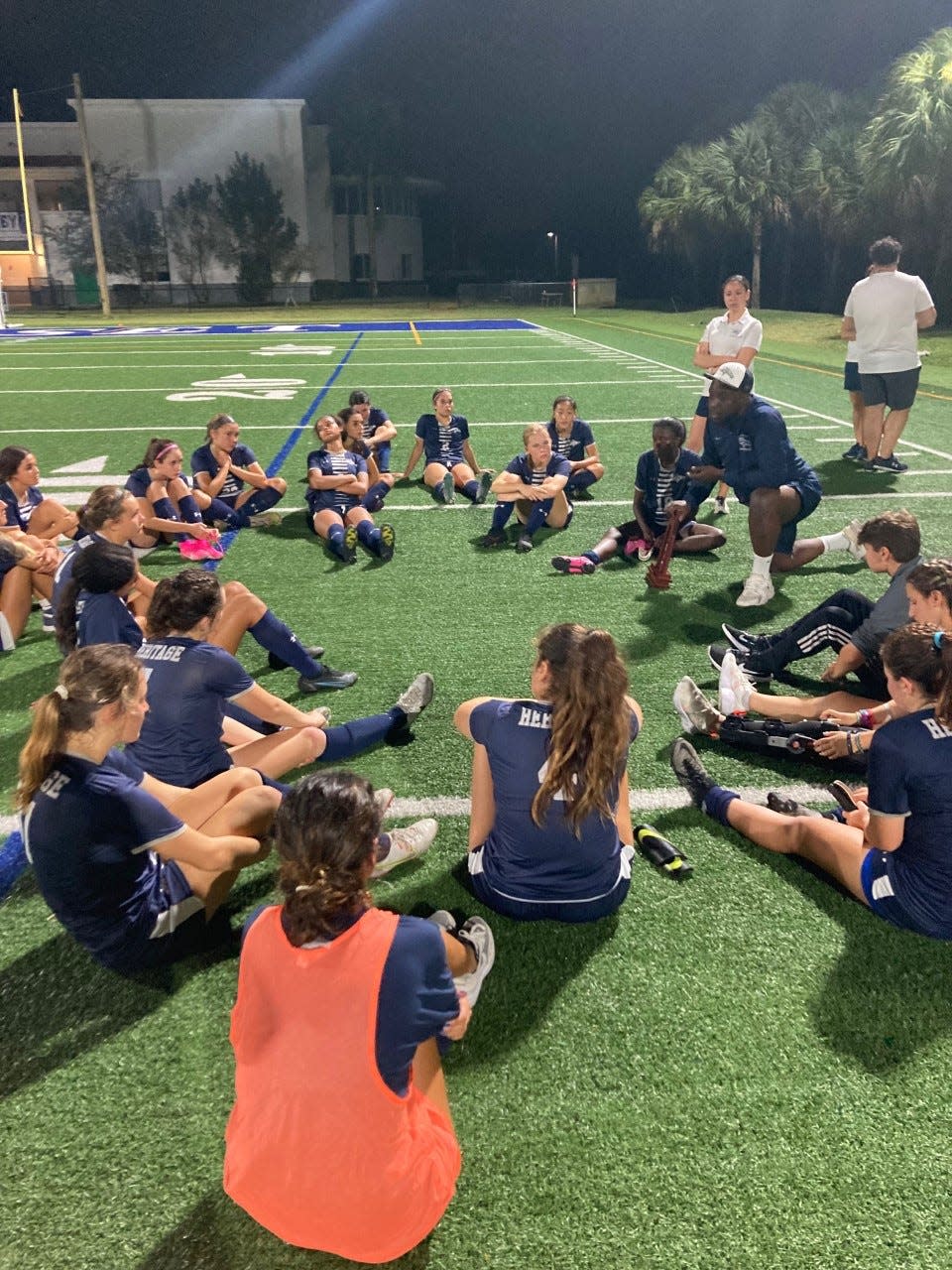 American Heritage-Delray girls soccer after winning a fourth straight district championship on Jan. 31, 2023 in Boynton Beach.