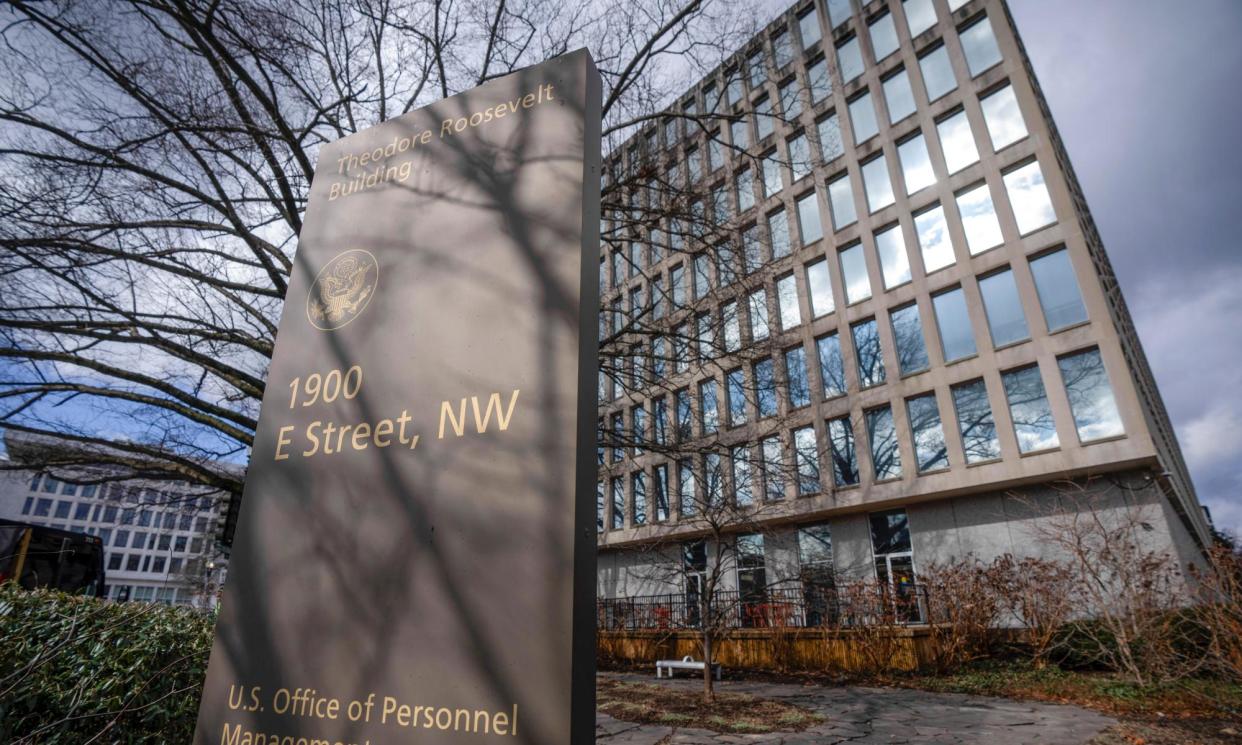 <span>The US Office of Personnel Management in Washington DC.</span><span>Photograph: Mark Schiefelbein/AP</span>