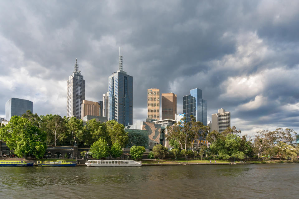 Melbourne CBD with the Yarra river. (Photo: Getty)