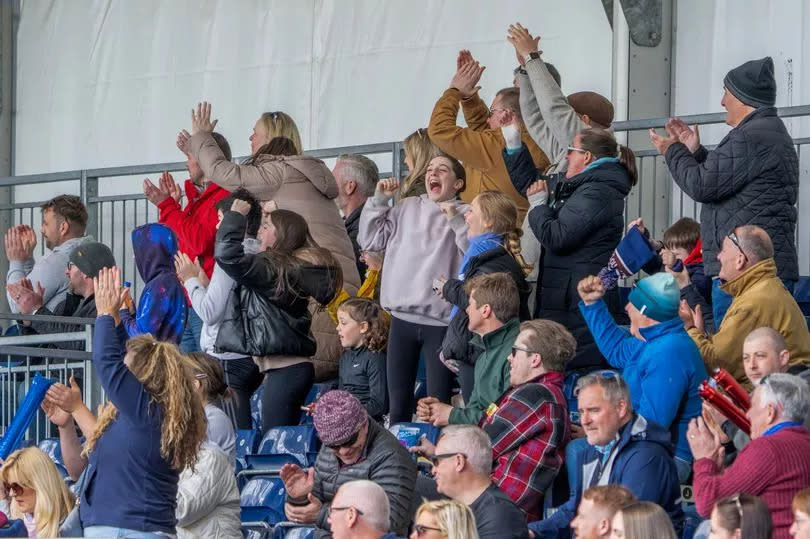 Irvine fans celebrate during their National Men's Bowl win -Credit:Malcolm Yates/Irvine Camera Club