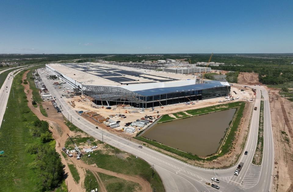 Tesla's Gigafactory in Austin, Texas, photographed on April 2, 2024.
