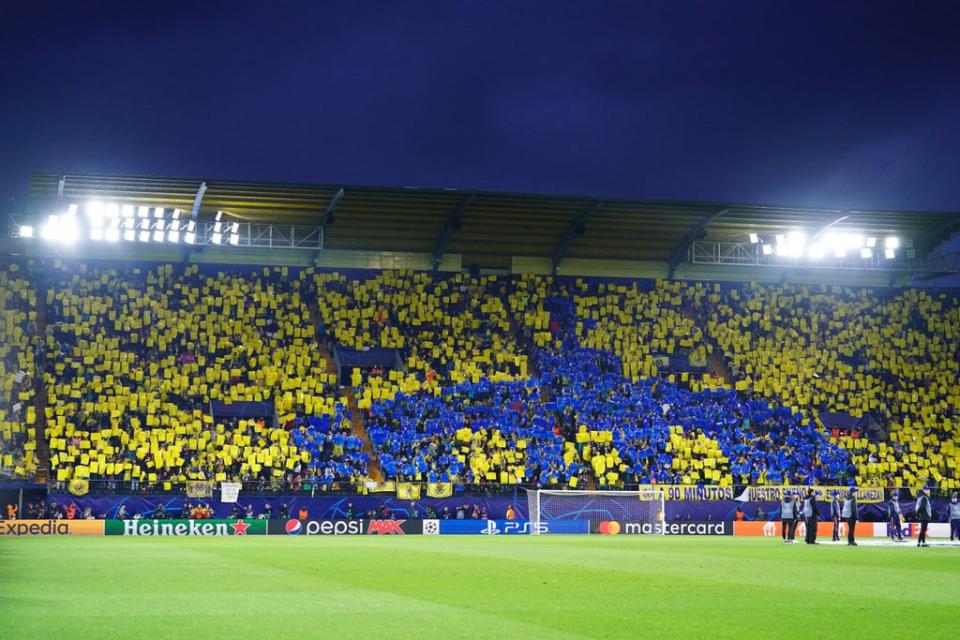 Villarreal fans produced a raucous atmosphere (Adam Davy/PA) (PA Wire)