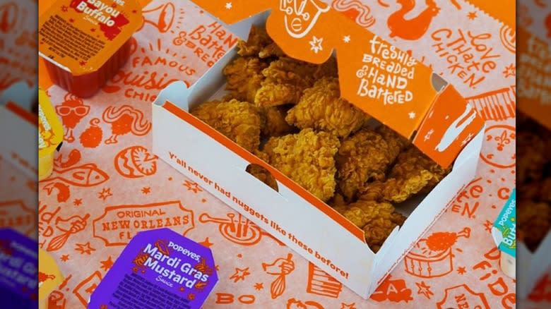 Popeyes box of chicken nuggets