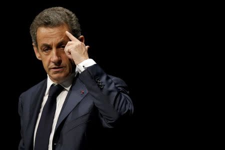 Nicolas Sarkozy, former head of the Les Republicains political party, attends a Les Republicains (LR) public meeting in Les Sables d'Olonne, France, October 1, 2016. REUTERS/Stephane Mahe/File photo