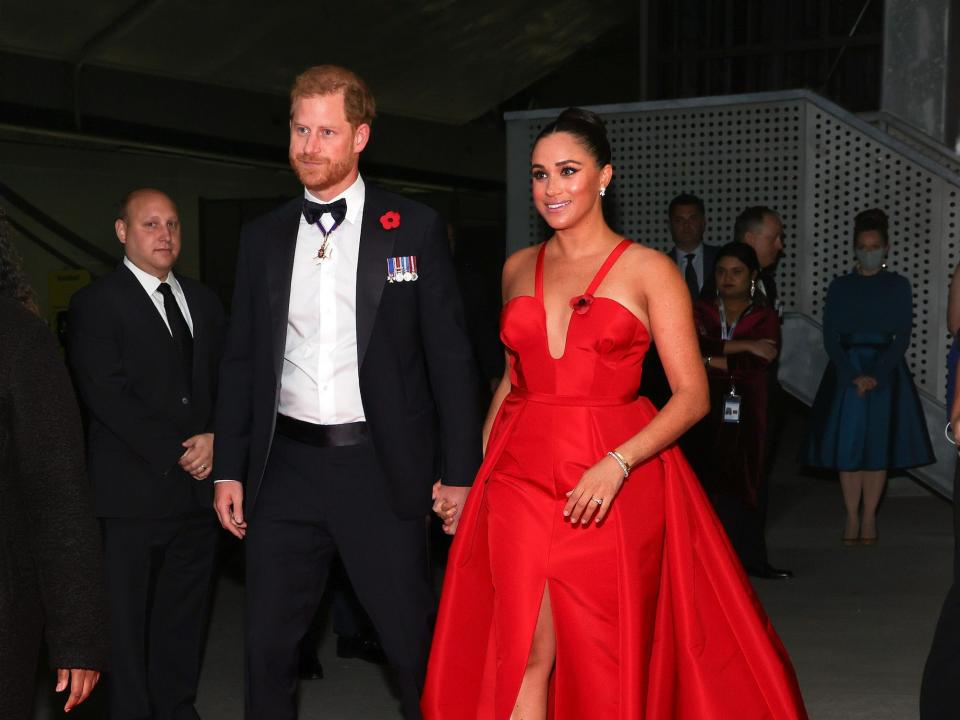 Prince Harry and Meghan Markle at the 2021 Salute To Freedom Gala in New York City.