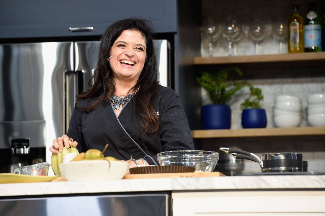 Alex Guarnaschelli in a food demo at South Beach Wine & Food Festival. Handout/Courtesy SOBEWFF