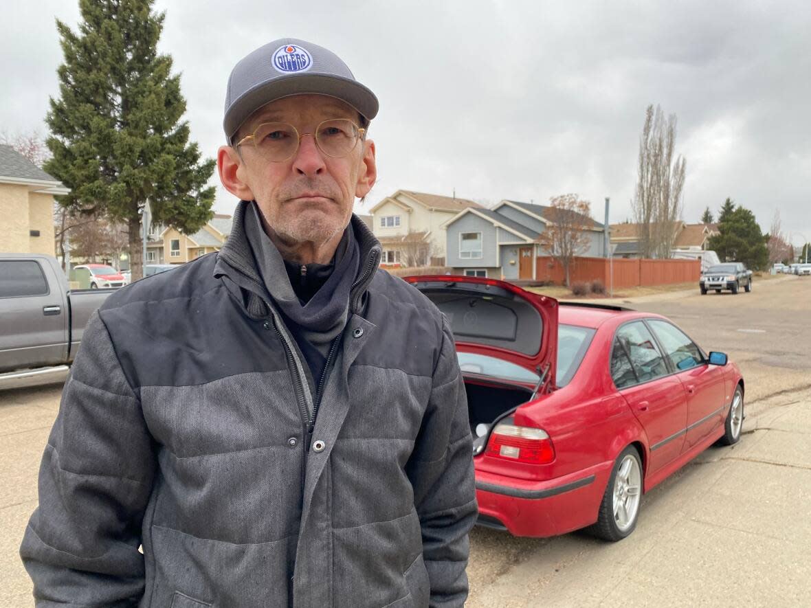 Gordon Sopczak was bitten by two dogs while outside of his son's home in the Jackson Heights neighbourhood on Tuesday. (Gabriela Panza-Beltrandi/CBC - image credit)