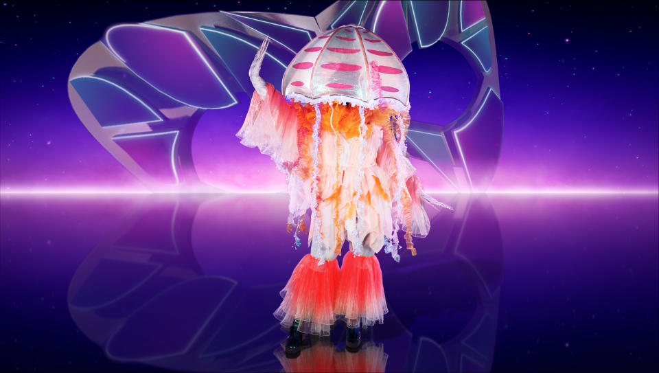 This image and the information contained herein is strictly embargoed until 20.00 Sunday 18th December 2022

From Bandicoot TV

The Masked Singer: SR4 on ITV1 and ITVX

Pictured: Jellyfish.

This photograph is (C) ITV Plc/Bandicoot TV and can only be reproduced for editorial purposes directly in connection with the programme or event mentioned above, or ITV plc. Once made available by ITV plc Picture Desk, this photograph can be reproduced once only up until the transmission [TX] date and no reproduction fee will be charged. Any subsequent usage may incur a fee. This photograph must not be manipulated [excluding basic cropping] in a manner which alters the visual appearance of the person photographed deemed detrimental or inappropriate by ITV plc Picture Desk.  This photograph must not be syndicated to any other company, publication or website, or permanently archived, without the express written permission of ITV Picture Desk. Full Terms and conditions are available on the website www.itv.com/presscentre/itvpictures/terms

For further information please contact:
james.hilder@itv.com