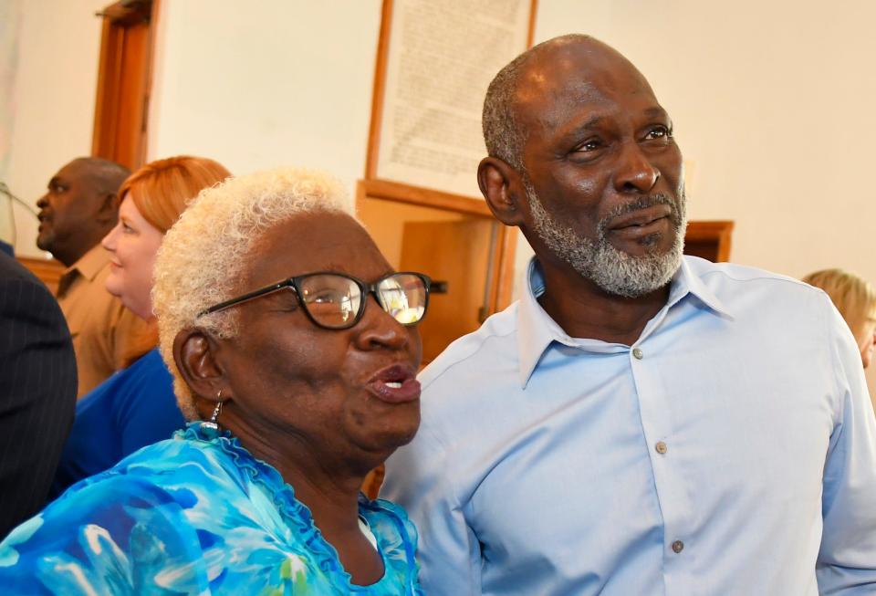 Shirley White and her brother Crosley Green. An April 27, 2022 press conference was held by attorneys for Crosley Green at Bethlehem Missionary Baptist Church in Titusville. Lawyers Keith J. Harrison and Jeane A. Thomas, as well as Crosley Green, his sister and brother, and others spoke to the news media, and supporters.